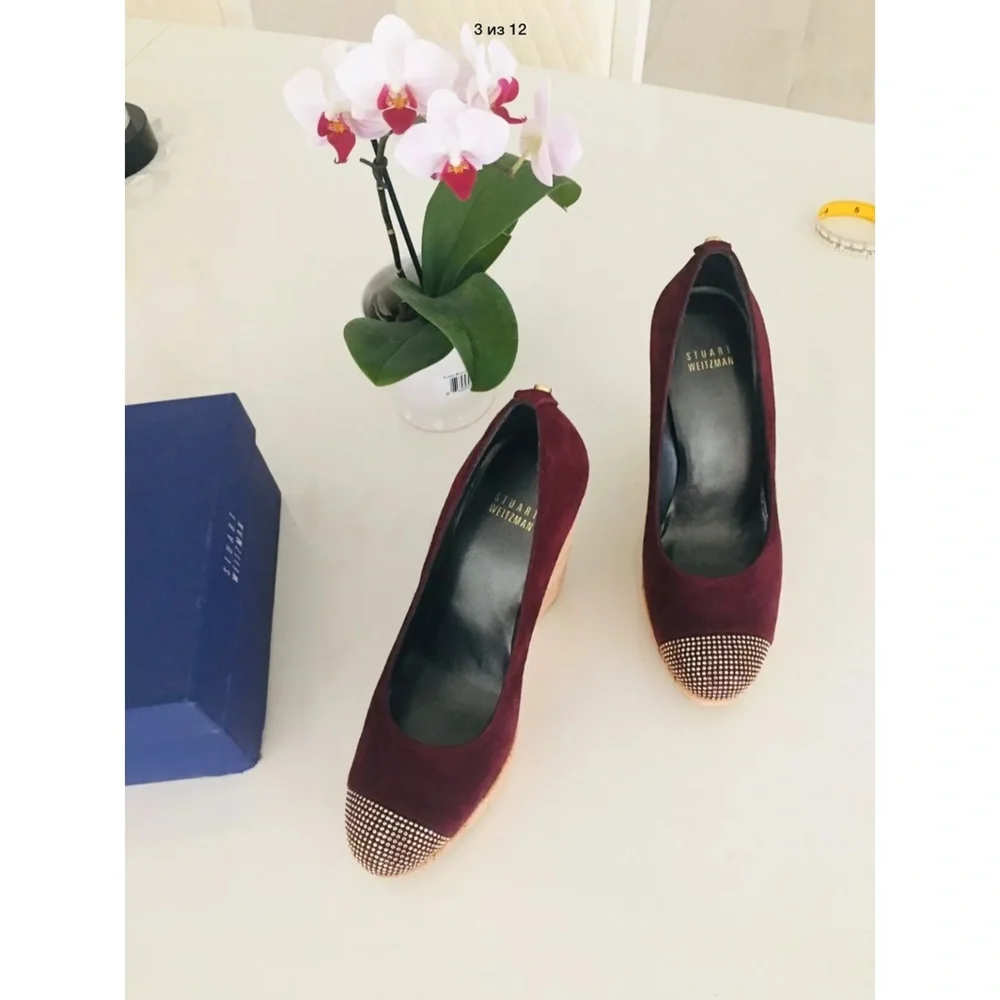 Stuart Weitzman Corkswoon Suede Wedge Size 6.5